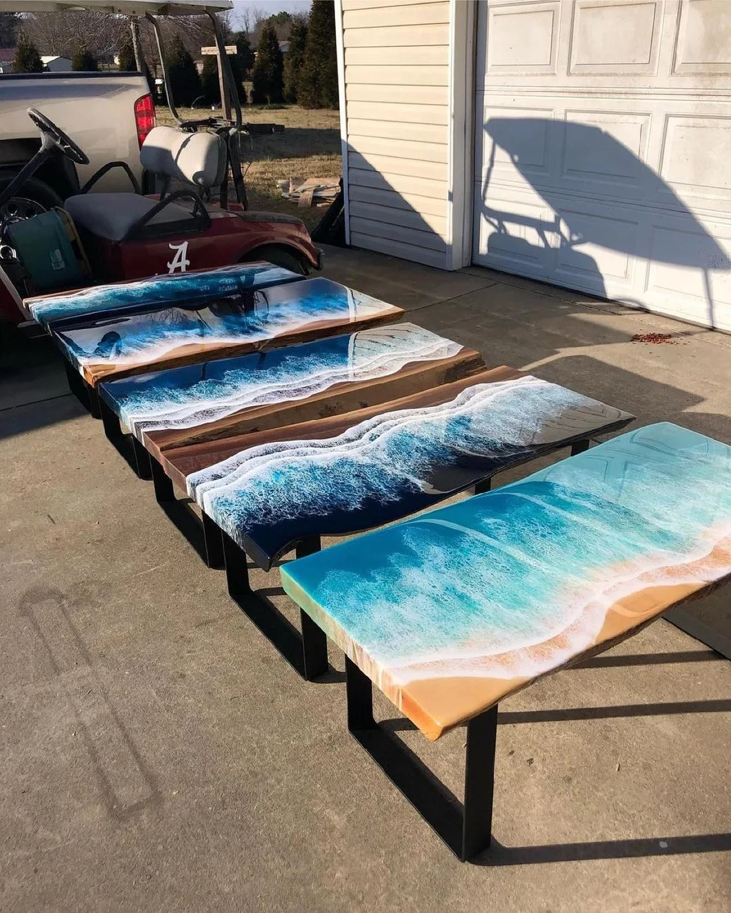 3: 1 Wood Stool Made of a Large Number of Potting Crystal Ab Glue Transparent Epoxy Resin for Table Coating